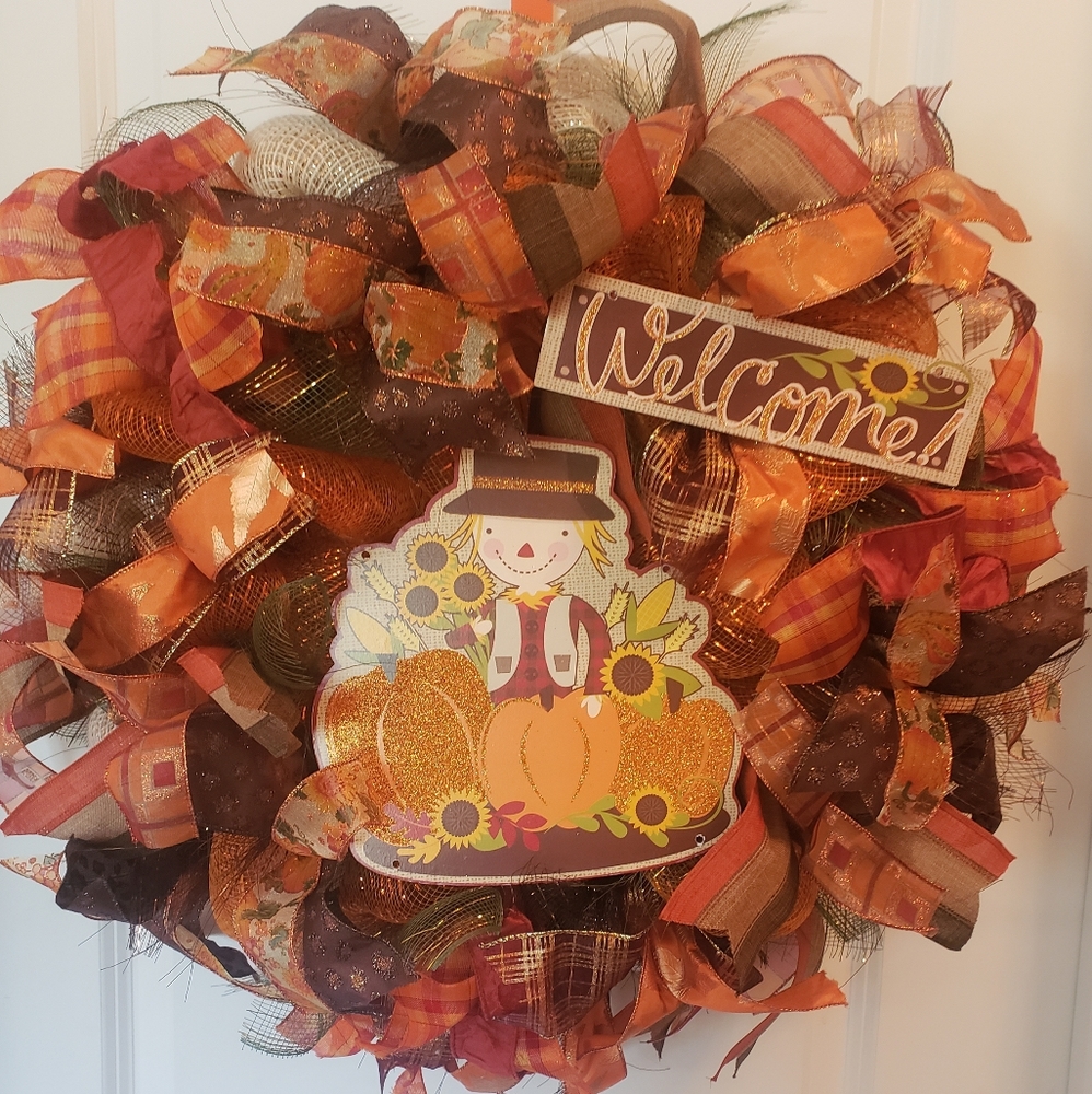 Fall Welcome / Scarecrow wreath